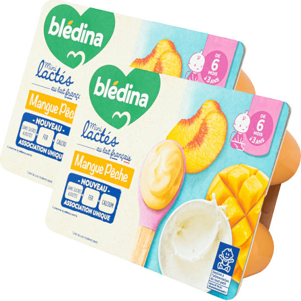 Combo 2 Thực phẩm bổ sung: Sữa chua Blédina mini lactés vị xoài đào