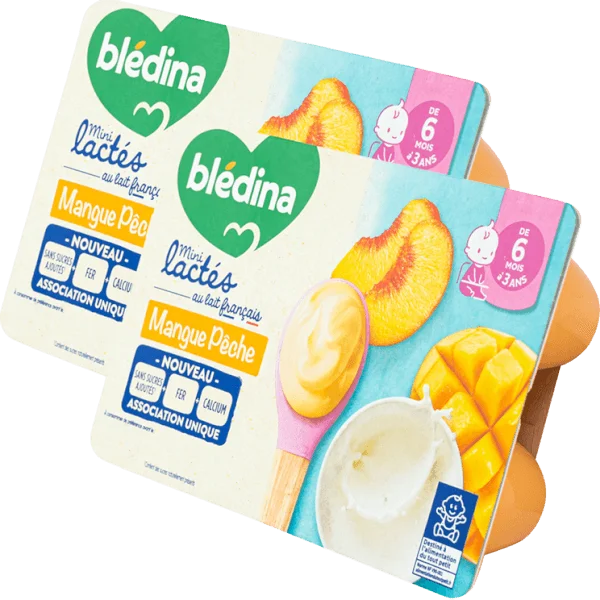 Combo 2 Thực phẩm bổ sung: Sữa chua Blédina mini lactés vị xoài đào