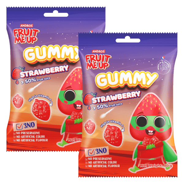 Combo 2 FRUIT ME UP KẸO DẺO VỊ DÂU TÚI 80G