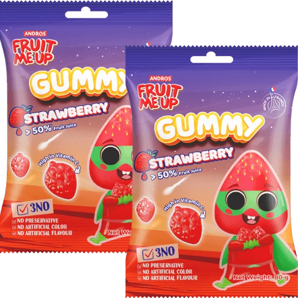 Combo 2 FRUIT ME UP KẸO DẺO VỊ DÂU TÚI 80G