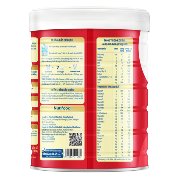 Sữa GrowPLUS+ Đỏ, 1 tuổi, 850G