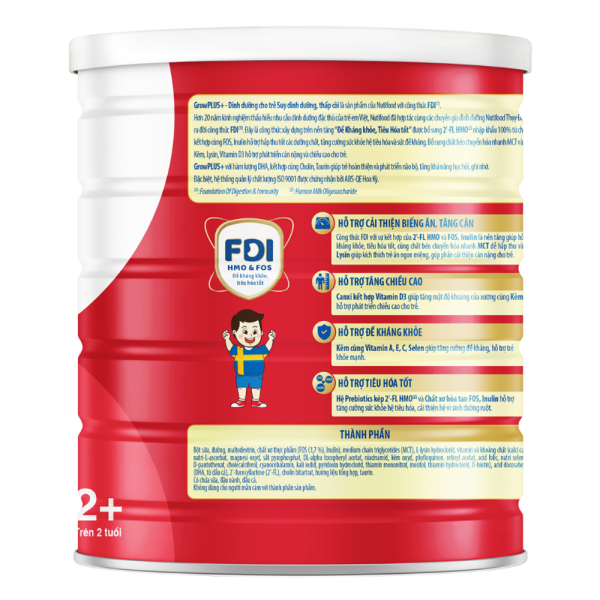 Sữa GrowPlus+ Đỏ 2+ tuổi, 850g