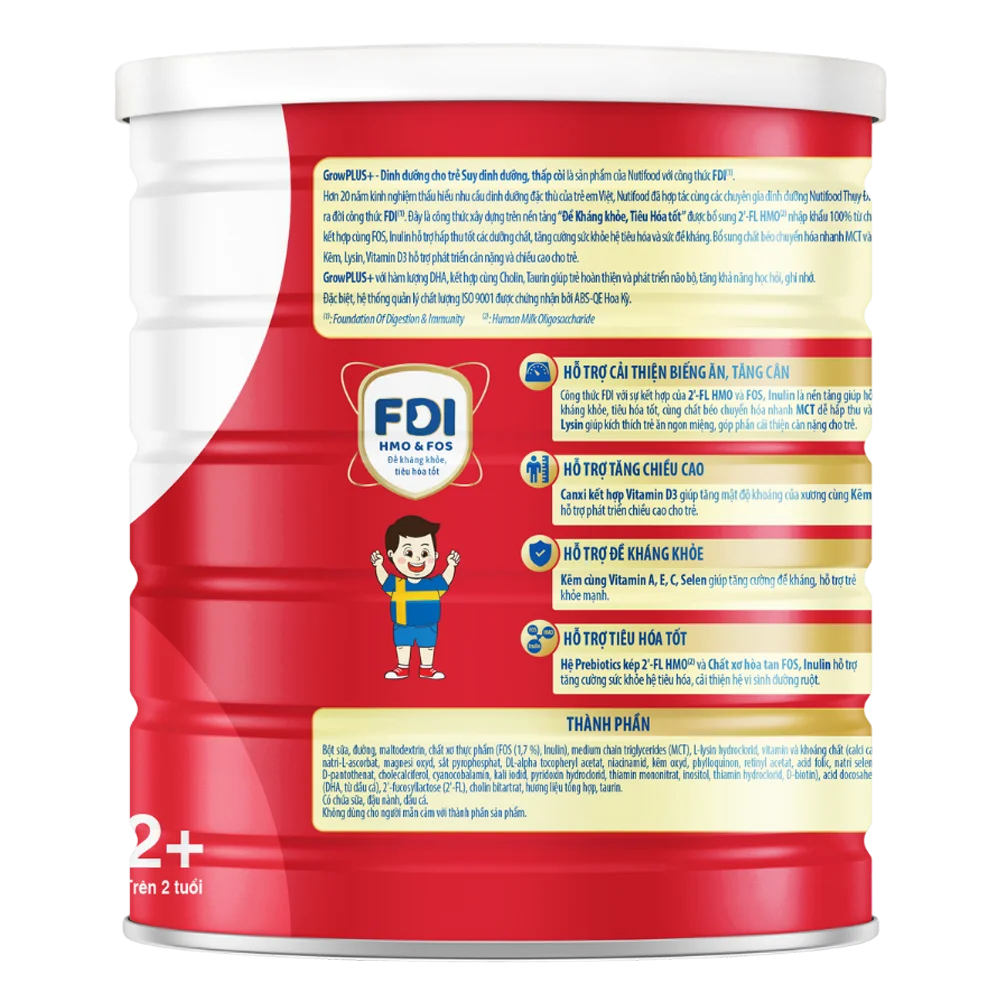 Combo 2 Sữa GrowPlus+ Đỏ 2+ tuổi, 850g