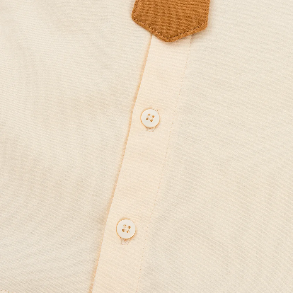 Bộ sơ mi bé trai ngắn cà vạt Animo HN1125009 (1-6Y,Kem-nâu, NN01)