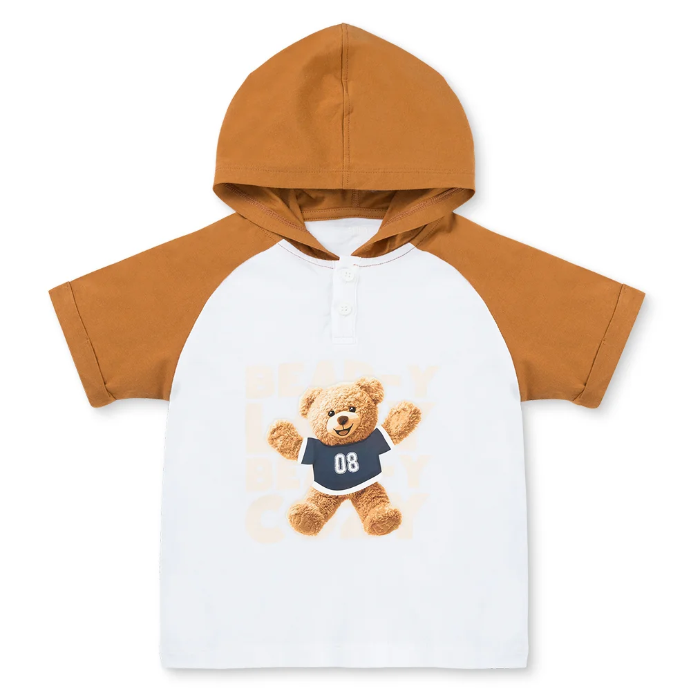 Bộ bé trai tay ngắn quần dài có nón Animo HN1125008 (1-6Y,Trắng-kem, NN02)