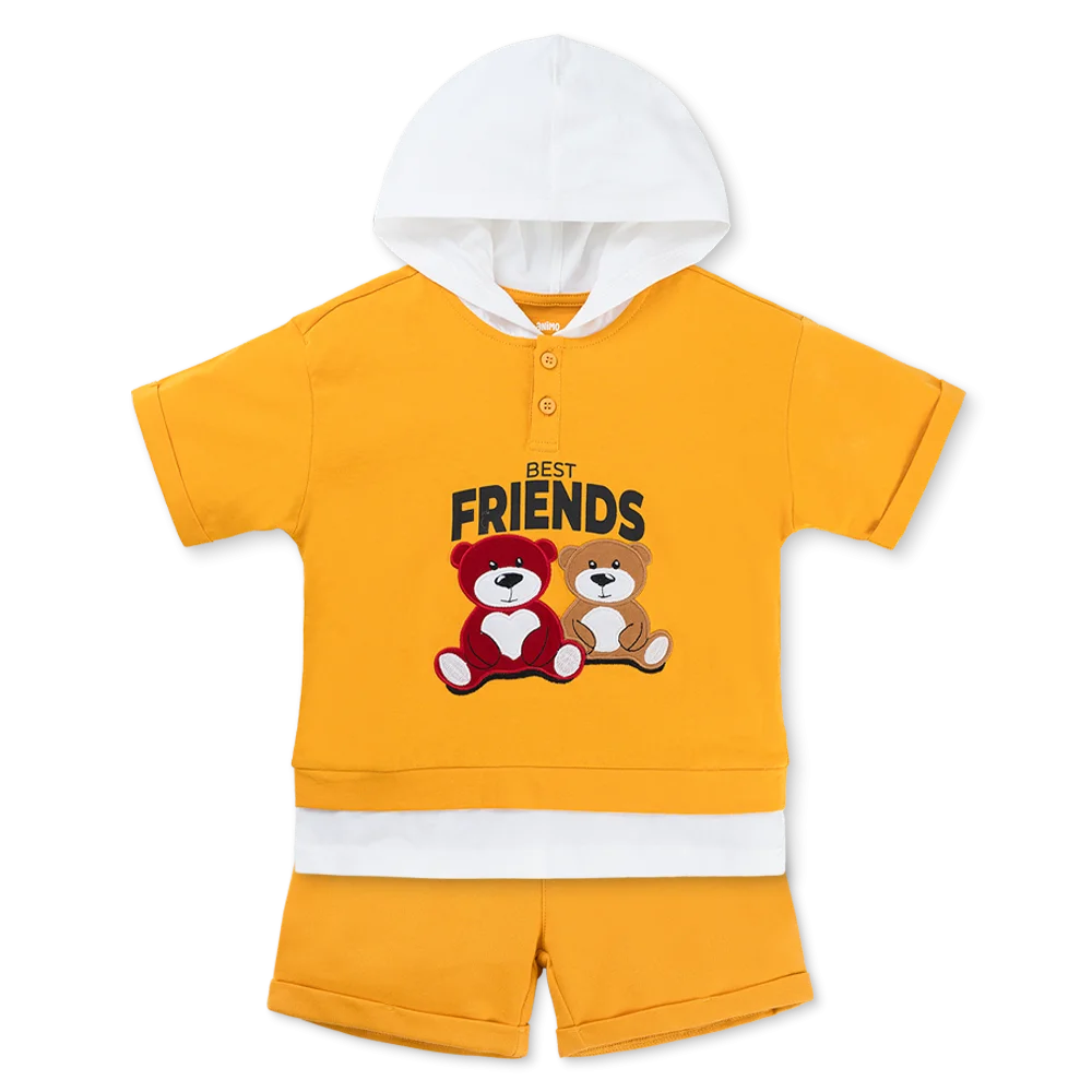 Bộ bé trai ngắn có nón Animo HN1125006 (1-6Y,Vàng, TT02)