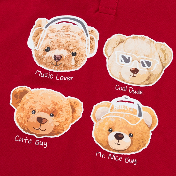 Bộ polo bé trai tay ngắn quần dài Animo HN1125004 (1-6Y,Đỏ-xám, DD02)