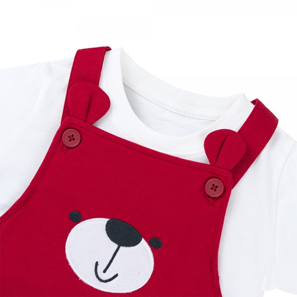 Bộ yếm bé trai ngắn Animo HN1125003 (1-4Y,Trắng-đỏ, TT02)