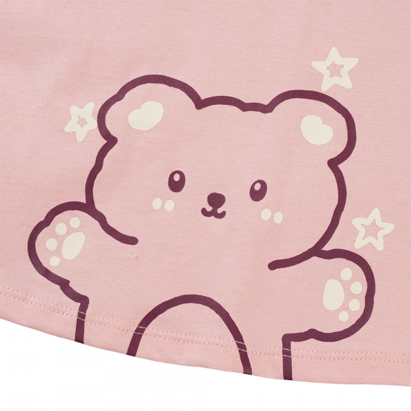 Bộ bé gái ngắn Animo Easy TX1025017 (1-4Y,Hồng-tía,DD02)