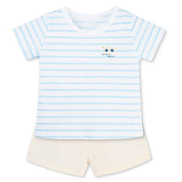 Bộ bé gái ngắn Animo Easy TX1025015 (1-4Y,Trắng-kem,NN08)