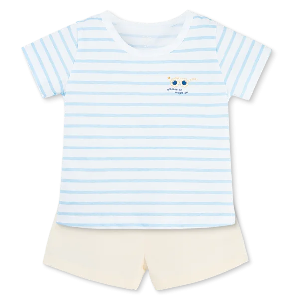 Bộ bé gái ngắn Animo Easy TX1025015 (1-4Y,Trắng-kem,NN08)