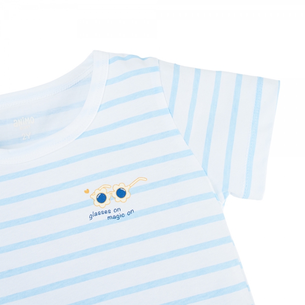 Bộ bé gái ngắn Animo Easy TX1025015 (1-4Y,Trắng-kem,NN08)