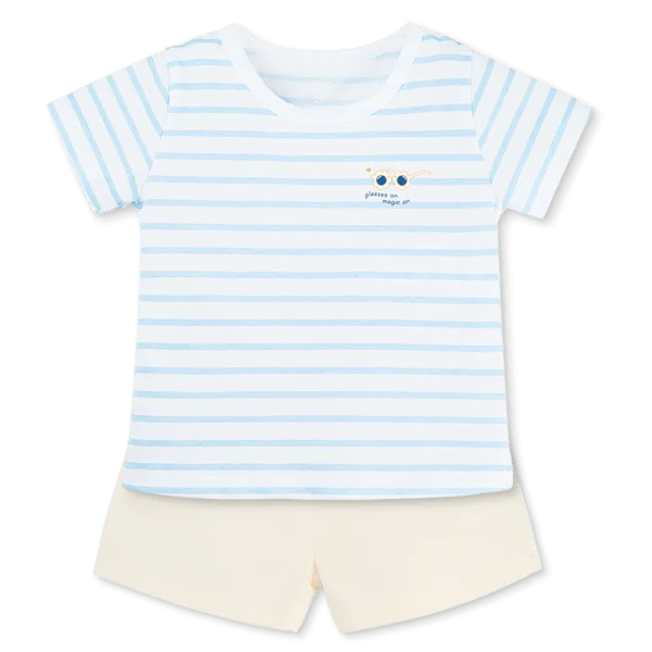 Bộ bé gái ngắn Animo Easy TX1025015 (1-4Y,Trắng-kem,NN08)