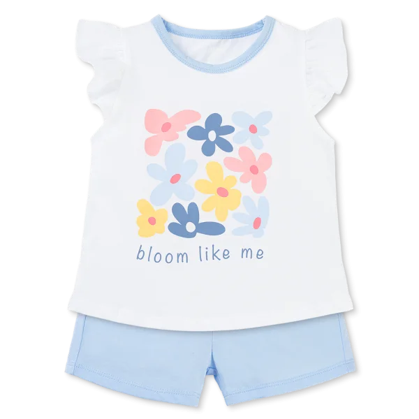 Bộ bé gái ngắn Animo Easy TX1125013 (1-4Y,Trắng-dương,TT02)