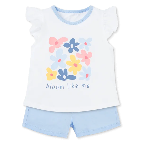 Bộ bé gái ngắn Animo Easy TX1125013 (1-4Y,Trắng-dương,TT02)