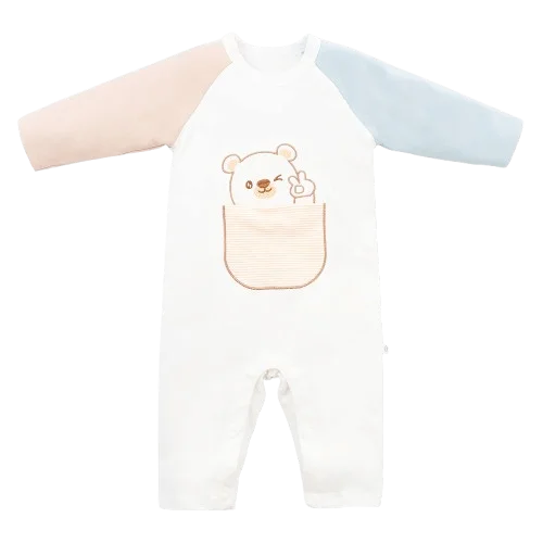 Bodysuit đông vải mỏng Animo MN0925021_M9546 (0-12M, Xanh)