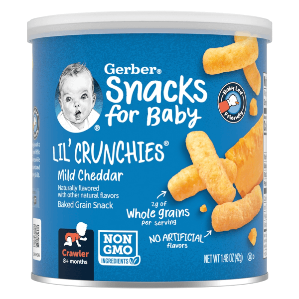 Thực phẩm bổ sung Bánh ăn dặm Gerber Lil’ Crunchies vị phô mai Mild Cheddar *giao bao bì ngẫu nhiên*