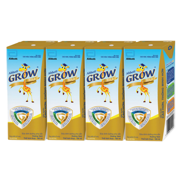 Sữa Abbott Grow Gold hương vani 180ML - Lốc 4 (Từ 1 tuổi)