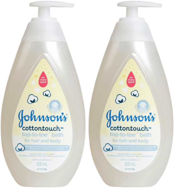 Combo 2 chai tắm gội dịu nhẹ như bông Johnson's baby cotton touch 500ml