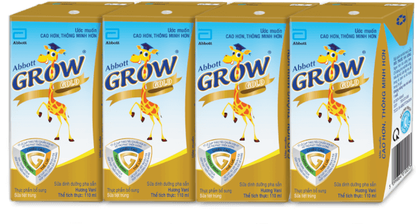 Sữa Abbott Grow Gold hương vani 110ML - Lốc 4 (Từ 1 tuổi)