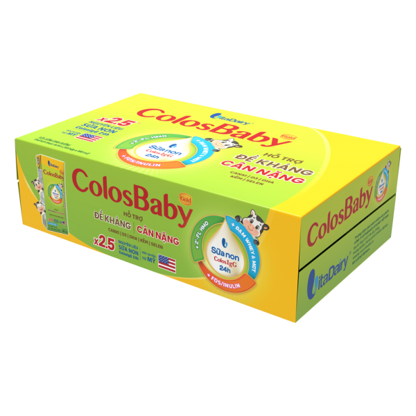 Thùng Sữa bột pha sẵn Colosbaby 180ml (lốc 4 hộp) - 12 lốc