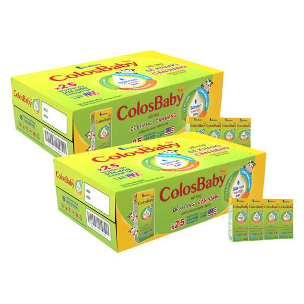 Combo 2 thùng sữa bột pha sẵn Colosbaby 180ml (lốc 4 hộp)