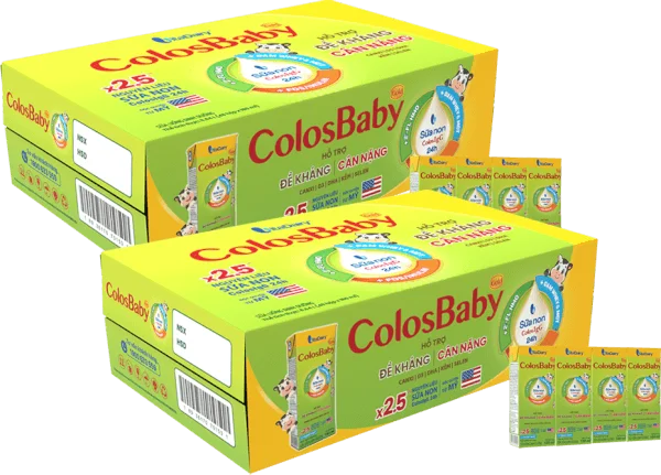Combo 2 thùng sữa bột pha sẵn Colosbaby 180ml (lốc 4 hộp)
