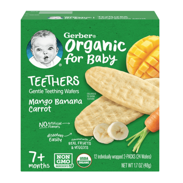 Bánh gạo hữu cơ Gerber Organic vị xoài chuối cà rốt *giao ngẫu nhiên*