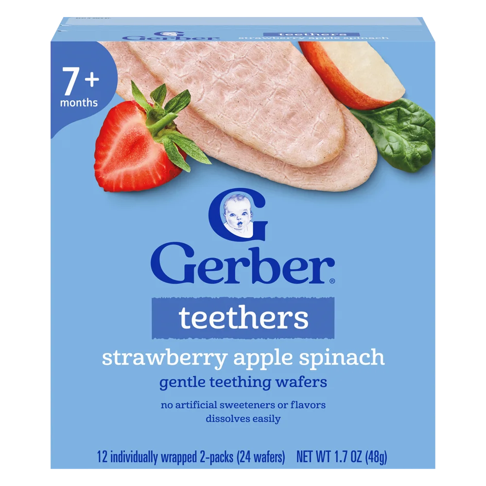 Combo 2 Bánh gạo Gerber vị Dâu Táo Cải bó xôi *giao ngẫu nhiên*