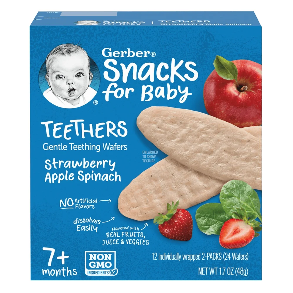 Combo 2 Bánh gạo Gerber vị Dâu Táo Cải bó xôi *giao ngẫu nhiên*