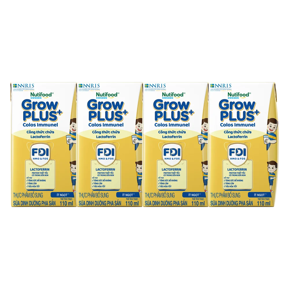 Combo 5 Thùng sữa GrowPLUS+ Colos Immunel, 4x110ml, 60 lốc (5 thùng 12 lốc hoặc 10 thùng 6 lốc)