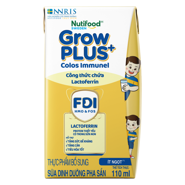 Combo 5 Thùng sữa GrowPLUS+ Colos Immunel, 4x110ml, 60 lốc (5 thùng 12 lốc hoặc 10 thùng 6 lốc)