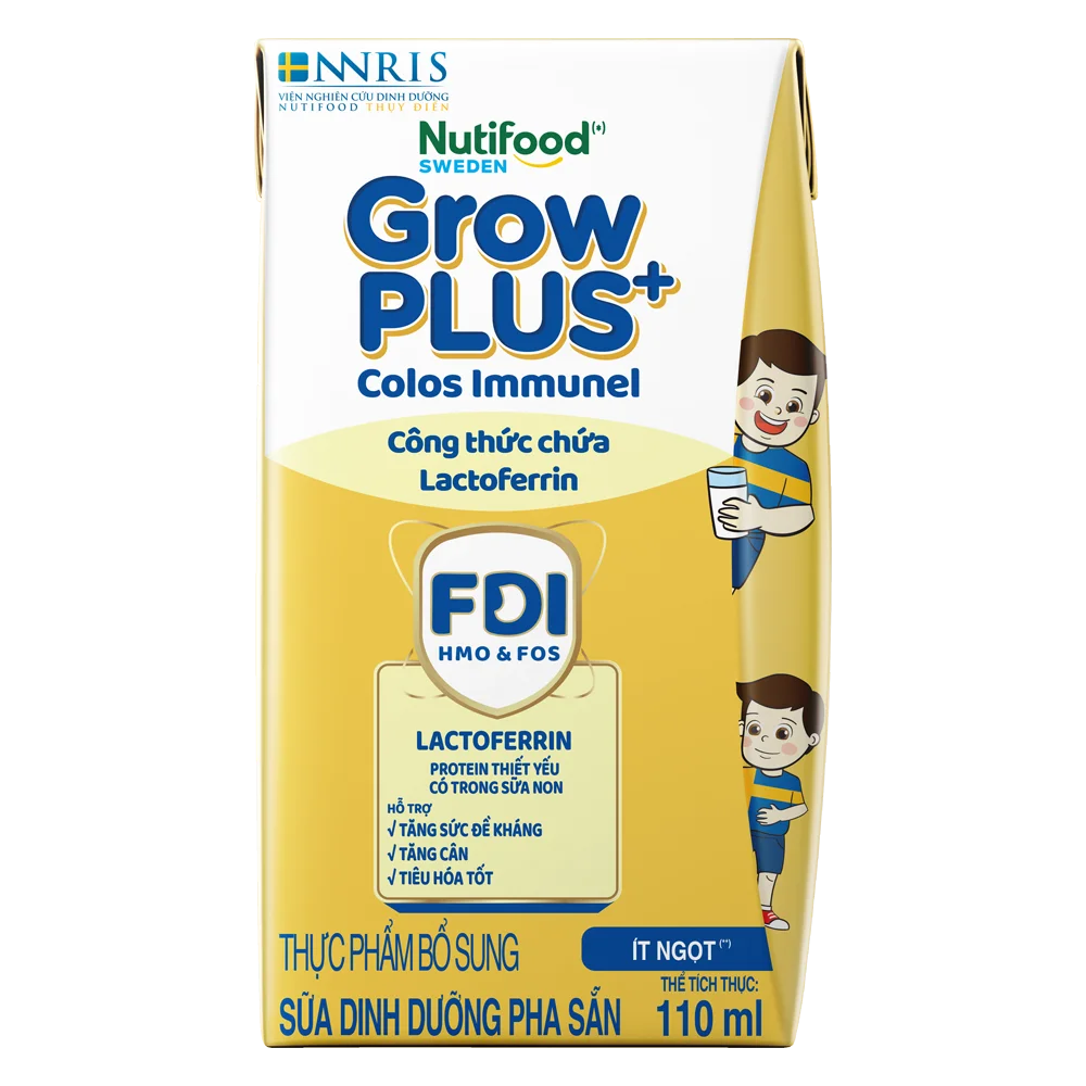 Combo 5 Thùng sữa GrowPLUS+ Colos Immunel, 4x110ml, 60 lốc (5 thùng 12 lốc hoặc 10 thùng 6 lốc)