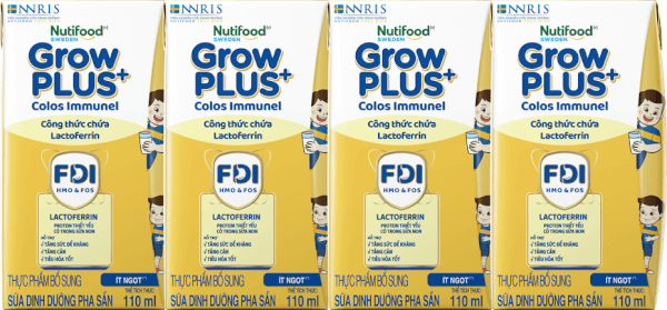 Thực phẩm bổ sung sữa dinh dưỡng pha sẵn GrowPLUS+ Colos Immunel, 4x110ml (trên 1 tuổi)