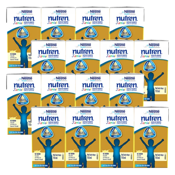 Combo 4 lốc Thực phẩm dinh dưỡng y học Nutren Junior 110ml (1 -10 tuổi) (Lốc 4 hộp)
