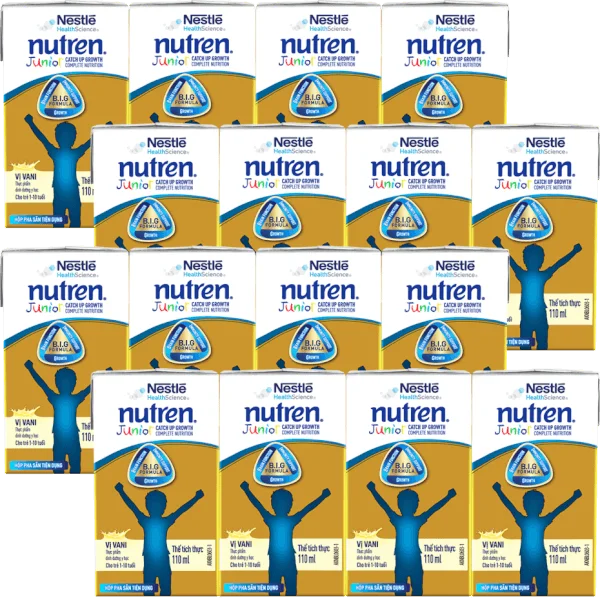 Combo 4 lốc Thực phẩm dinh dưỡng y học Nutren Junior 110ml (1 -10 tuổi) (Lốc 4 hộp)