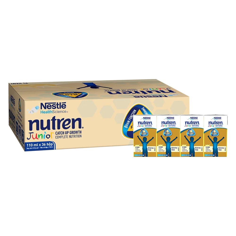 Thùng Thực phẩm dinh dưỡng y học Nutren Junior 110ml (1 -10 tuổi) (Lốc 4 hộp)