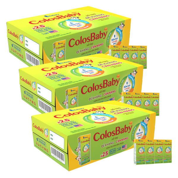 Combo 3 Thùng Sữa bột pha sẵn Colosbaby 180ml (lốc 4 hộp)