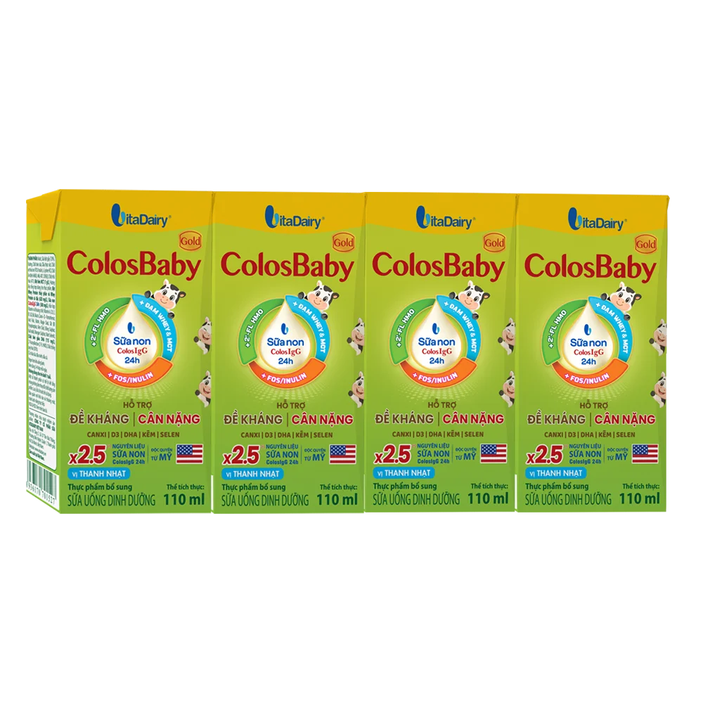 Sữa uống dinh dưỡng Colosbaby 110ml, lốc 4 hộp (trên 1 tuổi) (giao bao bì ngẫu nhiên)