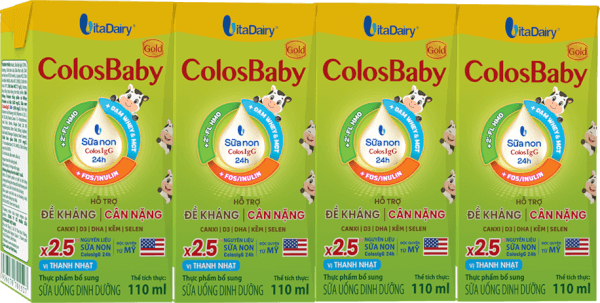 Sữa uống dinh dưỡng Colosbaby 110ml, lốc 4 hộp (trên 1 tuổi) (giao bao bì ngẫu nhiên)
