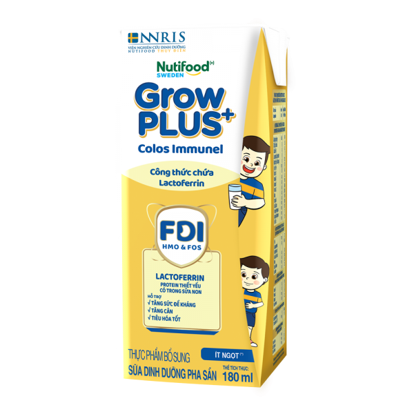 Thùng Sữa dinh dưỡng pha sẵn GrowPLUS+ Colos Immunel 180ml, lốc 4 hộp (Từ 1 tuổi)