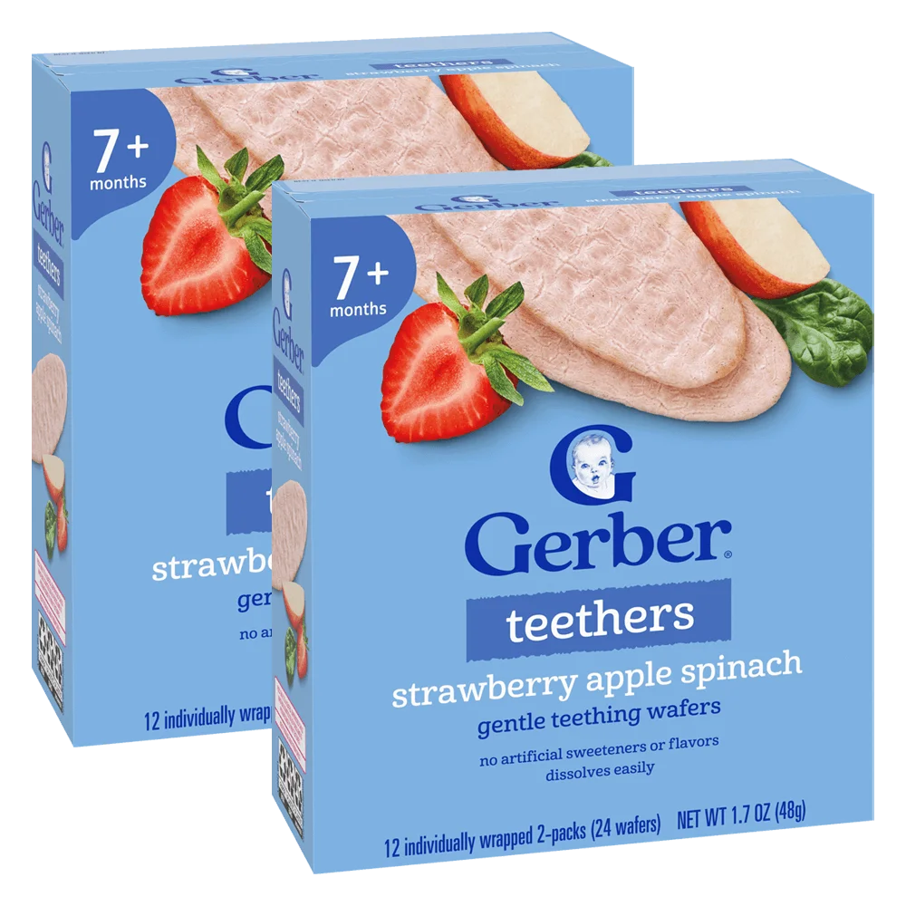 Combo 2 Bánh gạo Gerber vị Dâu Táo Cải bó xôi *giao ngẫu nhiên*