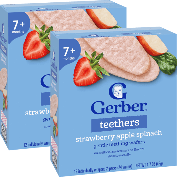 Combo 2 Bánh gạo Gerber vị Dâu Táo Cải bó xôi *giao ngẫu nhiên*