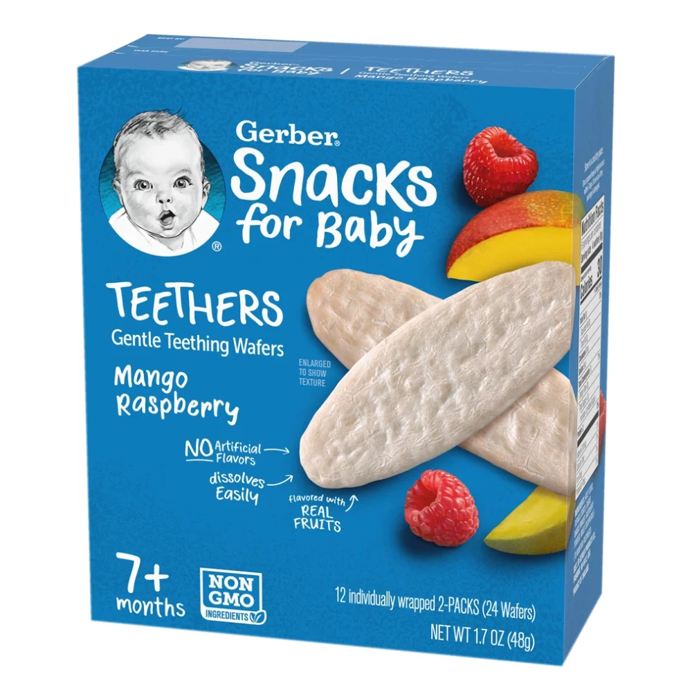 Combo 2 Bánh ăn dặm Gerber vị Xoài, Mâm Xôi *giao ngẫu nhiên*