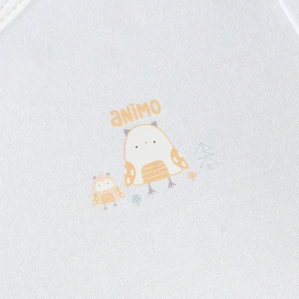 Set 2 áo sơ sinh cài chéo tay ngắn Animo Easy KV0724002 (NB-9M,Trắng-HT Chim non)