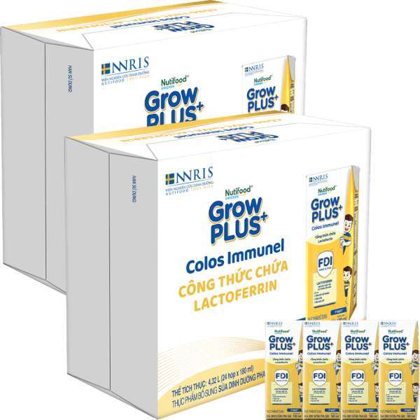 2 Thùng Sữa dinh dưỡng pha sẵn GrowPLUS+ Colos Immunel 180ml, lốc 4 hộp (Từ 1 tuổi)