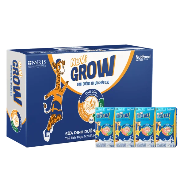 Thùng Sữa dinh dưỡng pha sẵn Nuvi Grow 110ml, lốc 4 hộp (Từ 1 tuổi)
