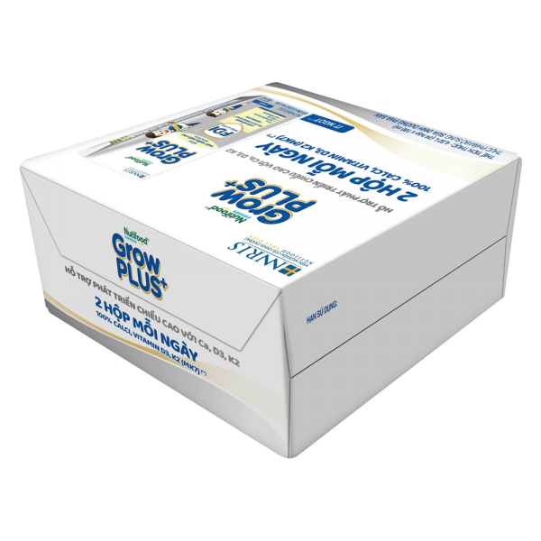 Thùng Sữa dinh dưỡng pha sẵn GrowPLUS+ (Bạc) 180ml, lốc 4 hộp (Từ 1 tuổi)