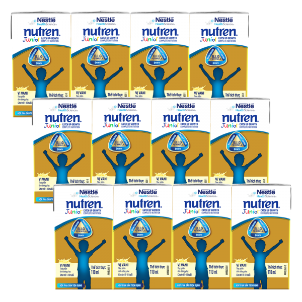 Combo 3 lốc Thực phẩm dinh dưỡng y học Nutren Junior 110ml (1 -10 tuổi) (Lốc 4 hộp)