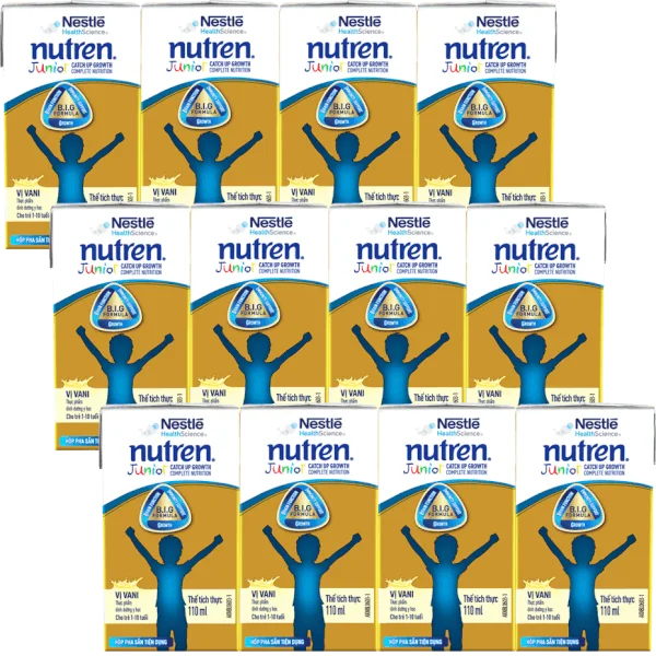 Combo 3 lốc Thực phẩm dinh dưỡng y học Nutren Junior 110ml (1 -10 tuổi) (Lốc 4 hộp)